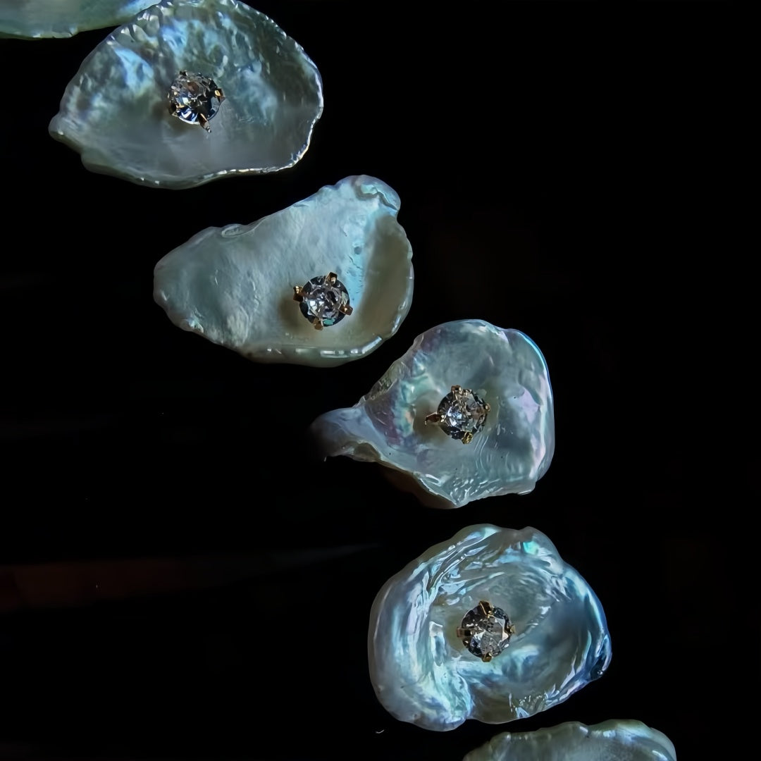 Minimalist Baroque Hairpin - Oversized Petal Pearl Hair Stick, Modern Hanfu Jewelry