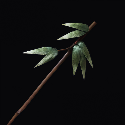 Intangible Cultural Heritage Velvet Ink Bamboo Design Handmade Hair Stick