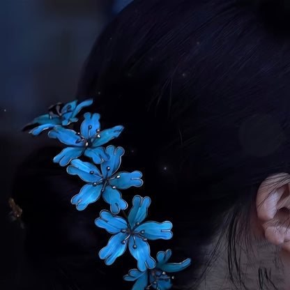 New Chinese Classical Blueing Hairpin - Handmade Vintage Indigo Hair Stick, Traditional Hanfu Hair Accessory for Women