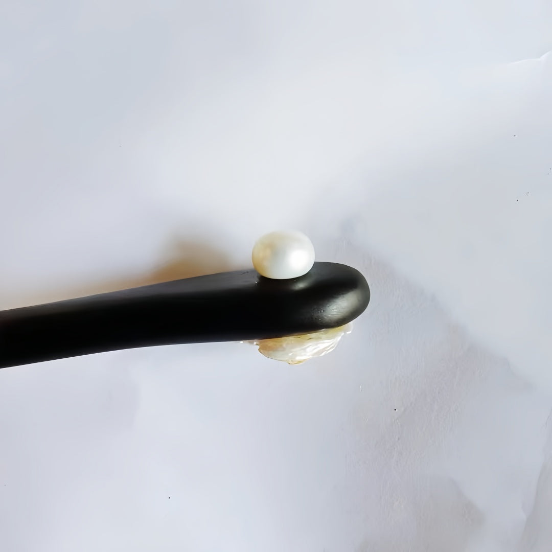 Minimalist Baroque Hairpin - Oversized Petal Pearl Hair Stick, Modern Hanfu Jewelry