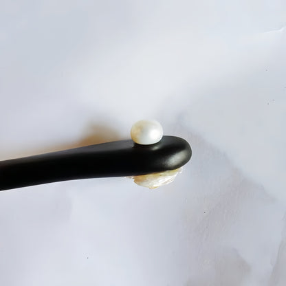 Minimalist Baroque Hairpin - Oversized Petal Pearl Hair Stick, Modern Hanfu Jewelry