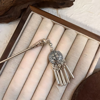 New Chinese Style Silver Hairpin – Rocking Tassel Hair Accessory, Bridal & Cosplay Hair Jewelry