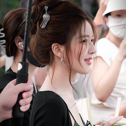 New Chinese Style Silver Hairpin – Rocking Tassel Hair Accessory, Bridal & Cosplay Hair Jewelry