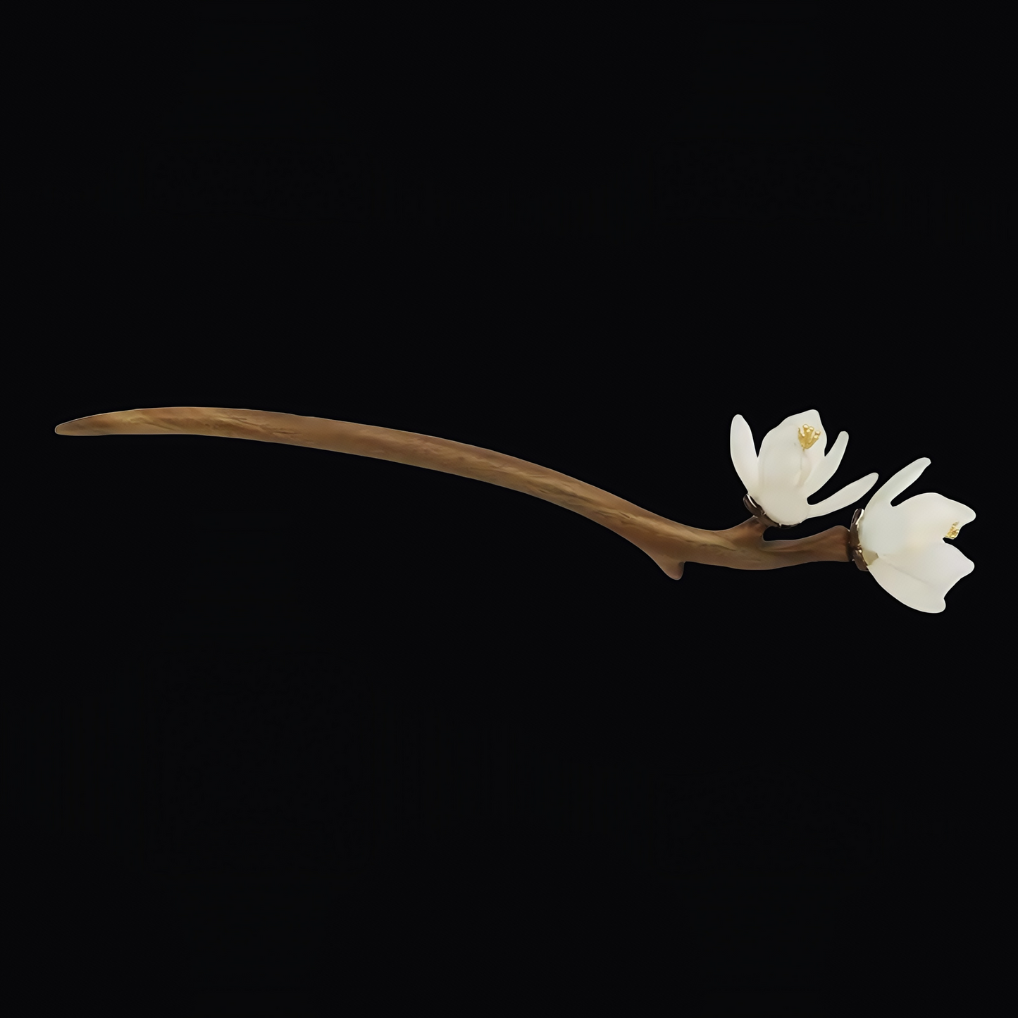 Handmade Sandalwood & Jade Hair Stick with Flowing Tassels