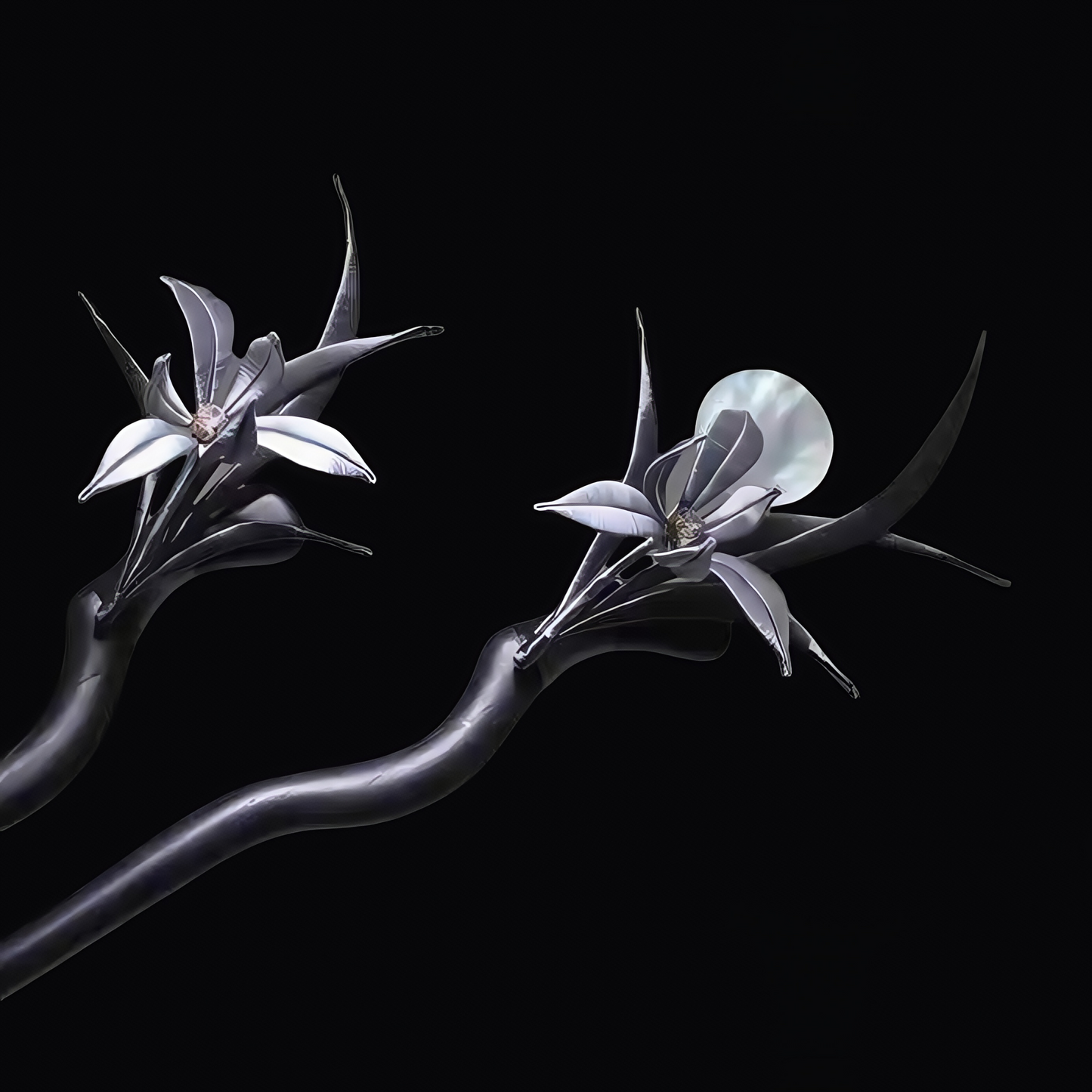 Handmade Orchid Wrapped Flower Hairstick By Chinese Artisan